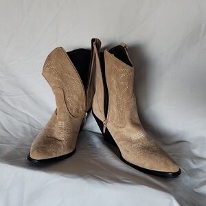 Tan Western Ankle Boots